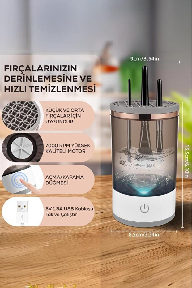 LOREN Makyaj Fırçası Temizleme Cihazı
